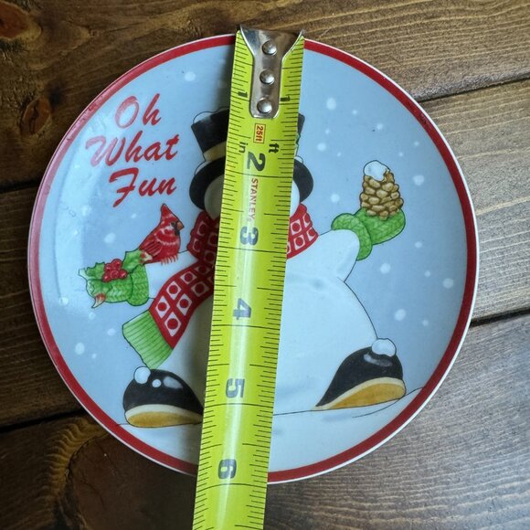 Fitz and Floyd Holly Berry Snowman Plate – “Oh What Fun” Holiday Decor - Picture 3 of 3